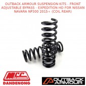 OUTBACK ARMOUR SUSPENSION KITS FRONT ADJ BYPASS EXPD HD NAVARA NP300 COIL REAR
